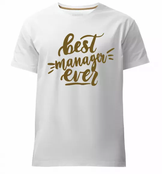 Мужская премиум футболка Best manager ever Белый фото
