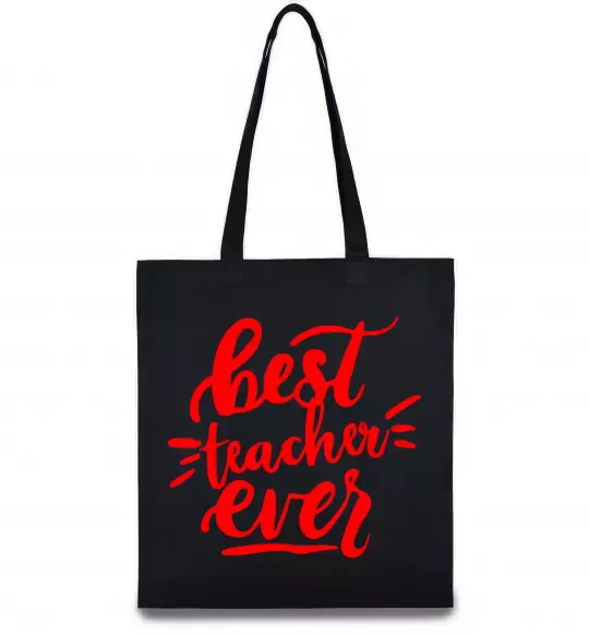 Эко-сумка Best teacher ever text Черный фото