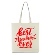 Эко-сумка Best teacher ever text Бежевый фото