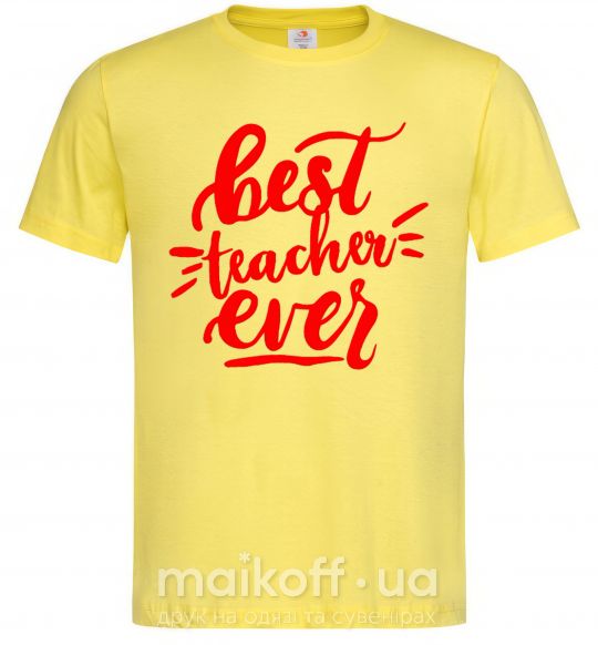 Чоловіча футболка Best teacher ever text Лимонний фото