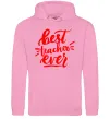 Чоловіча толстовка (худі) Best teacher ever text Рожевий фото