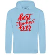 Чоловіча толстовка (худі) Best teacher ever text Блакитний фото