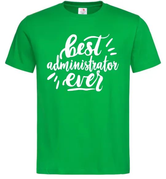 Мужская футболка Best administrator ever Зеленый фото