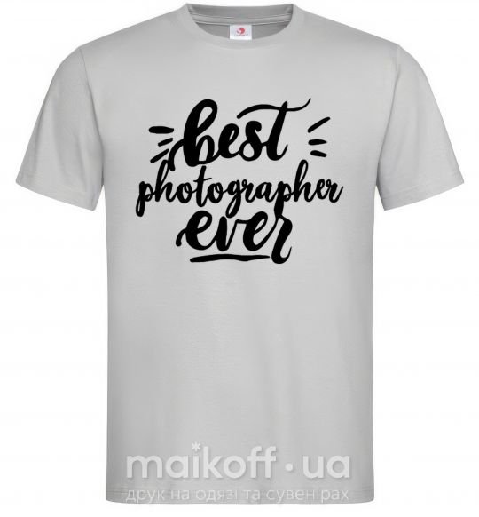 Мужская футболка Best photographer ever Серый фото