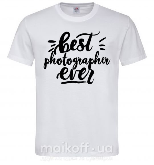 Мужская футболка Best photographer ever Белый фото