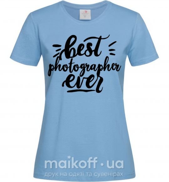 Жіноча футболка Best photographer ever Блакитний фото