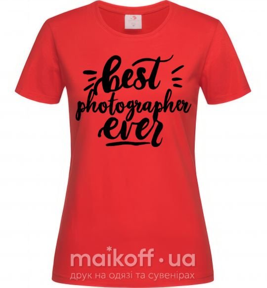 Женская футболка Best photographer ever Красный фото