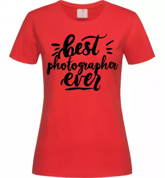 Женская футболка Best photographer ever Красный фото