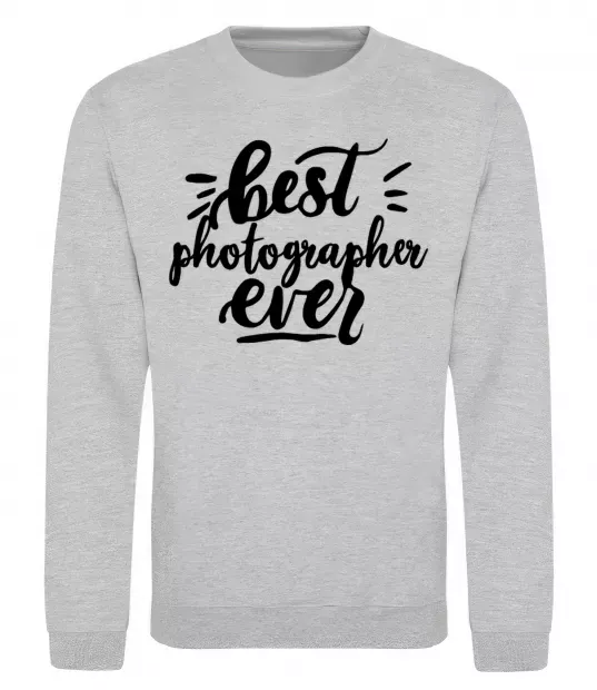 Свитшот Best photographer ever Серый меланж фото