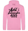 Мужская толстовка (худи) Best photographer ever Розовый фото