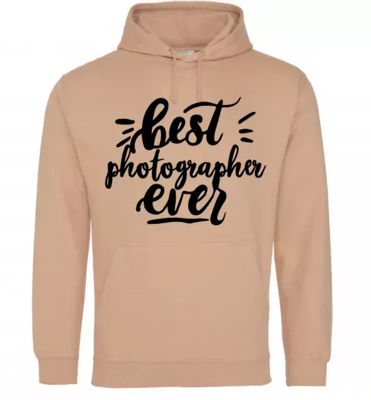Мужская толстовка (худи) Best photographer ever Песочный фото