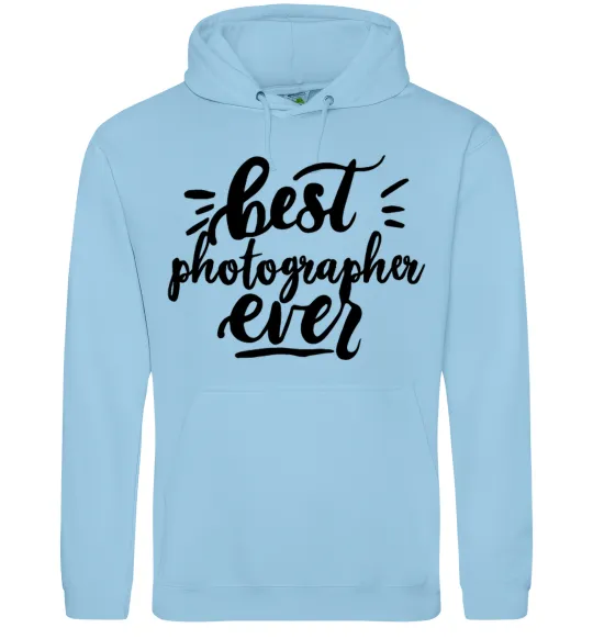 Мужская толстовка (худи) Best photographer ever Голубой фото