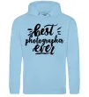 Мужская толстовка (худи) Best photographer ever Голубой фото