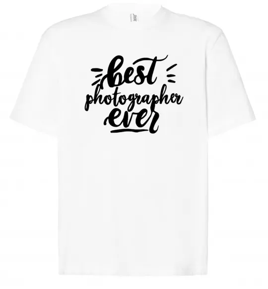 Футболка Оверсайз Best photographer ever Білий фото