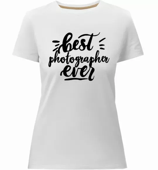 Женская премиум футболка Best photographer ever Белый фото