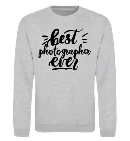 Свитшот Best photographer ever Серый меланж фото