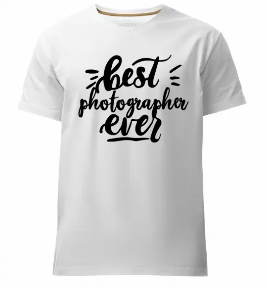 Мужская премиум футболка Best photographer ever Белый фото