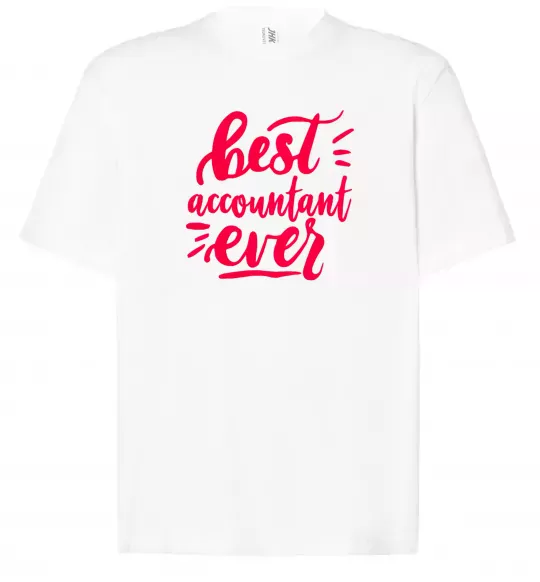 Футболка Оверсайз Best accountent ever Білий фото