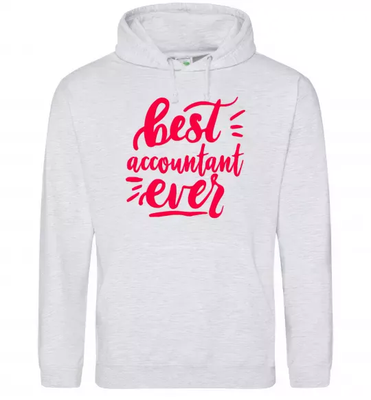 Мужская толстовка (худи) Best accountent ever Серый меланж фото