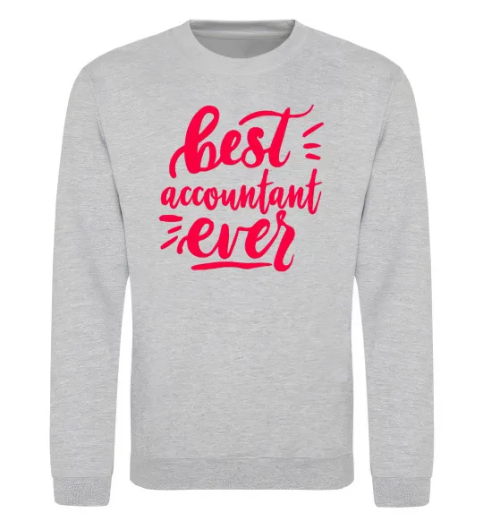 Свитшот Best accountent ever Серый меланж фото