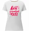 Жіноча преміум футболка Best accountent ever Білий фото
