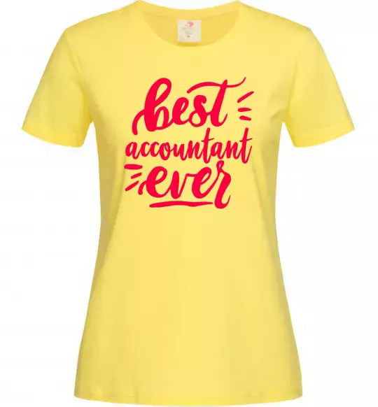 Жіноча футболка Best accountent ever Лимонний фото