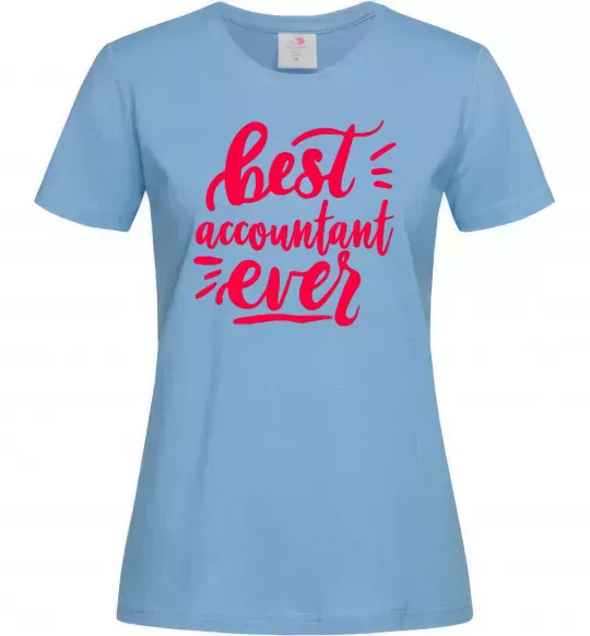 Жіноча футболка Best accountent ever Блакитний фото