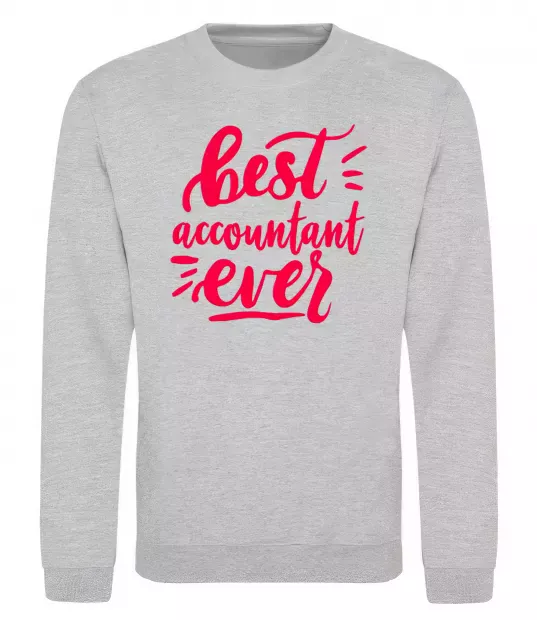 Світшот Best accountent ever Сірий меланж фото