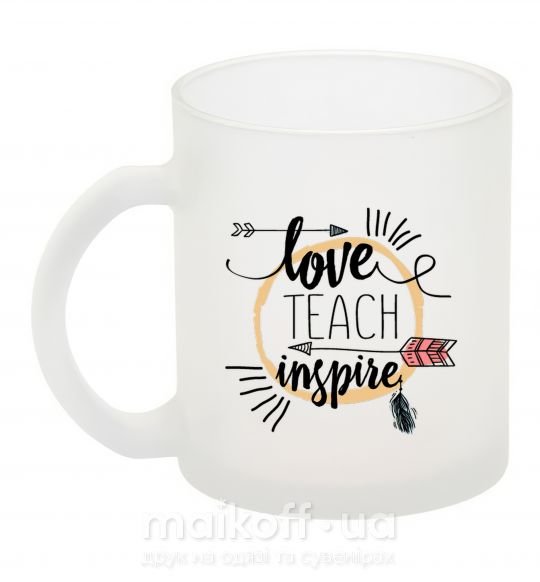Чашка скляна Love teach inspire Фроузен фото