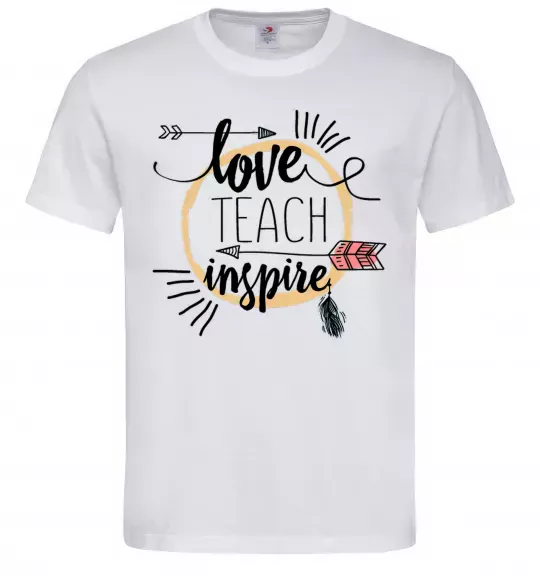 Мужская футболка Love teach inspire Белый фото