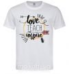 Мужская футболка Love teach inspire Белый фото