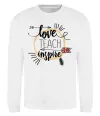 Свитшот Love teach inspire Белый фото
