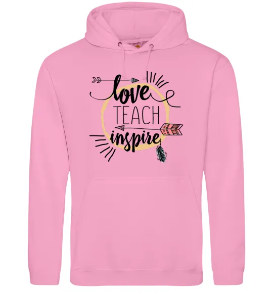 Чоловіча толстовка (худі) Love teach inspire Рожевий фото