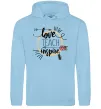 Чоловіча толстовка (худі) Love teach inspire Блакитний фото