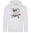 Женская толстовка (худи) Love teach inspire Серый меланж фото