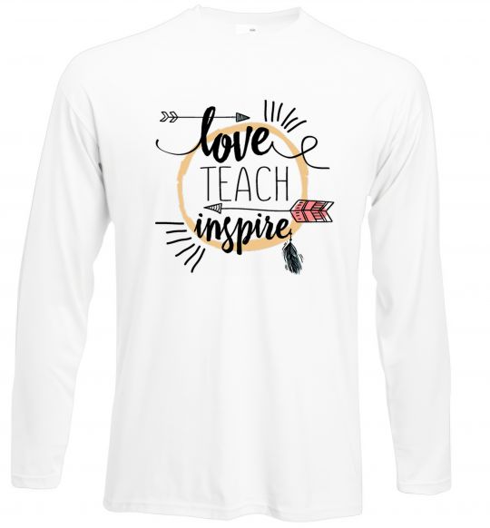 Лонгслів Love teach inspire Білий фото