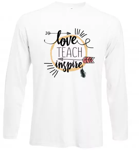 Лонгслив Love teach inspire Белый фото