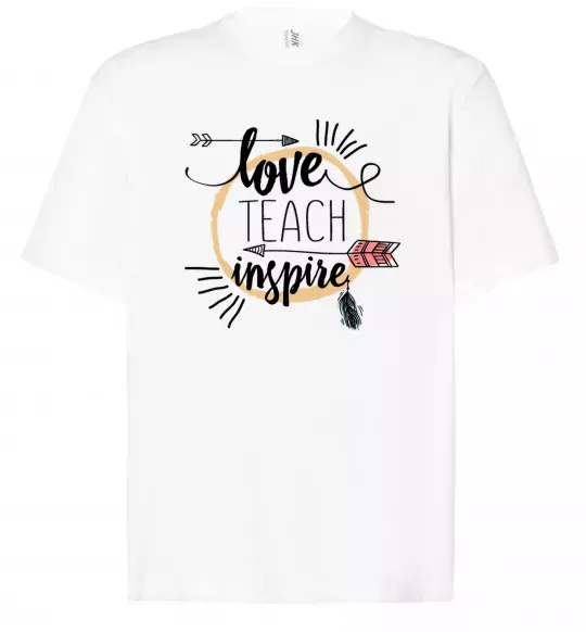 Футболка Оверсайз Love teach inspire Белый фото