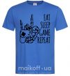 Мужская футболка Eat sleep game repeat hand Ярко-синий фото