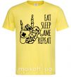 Чоловіча футболка Eat sleep game repeat hand Лимонний фото
