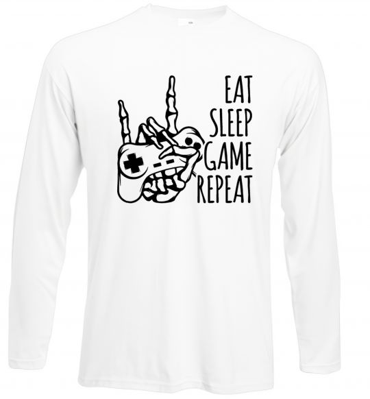 Реглан Eat sleep game repeat hand Белый фото