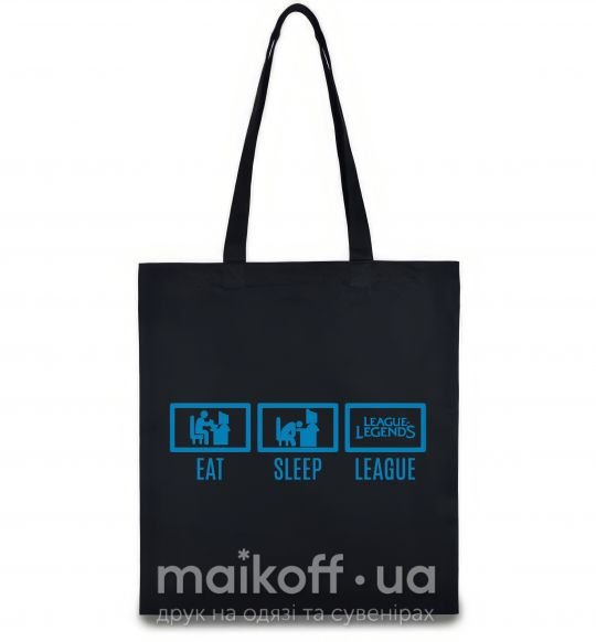 Еко-сумка Eat sleep league Чорний фото