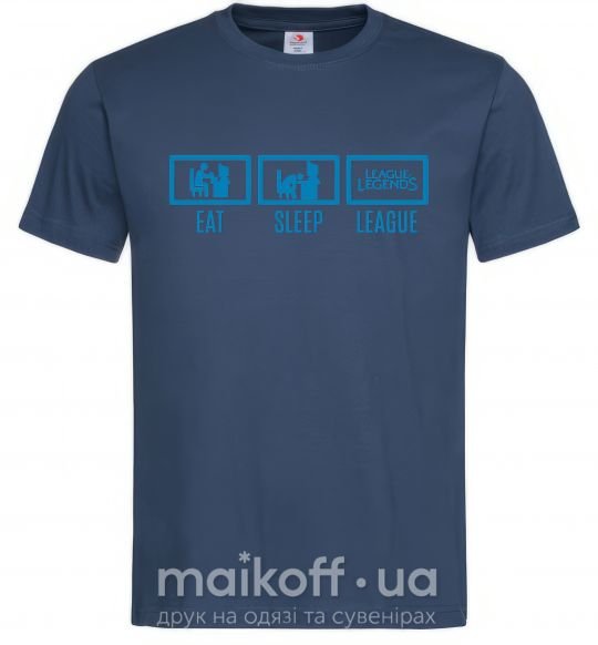 Мужская футболка Eat sleep league Темно-синий фото