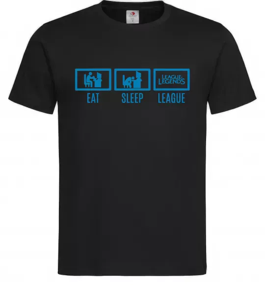 Мужская футболка Eat sleep league Черный фото