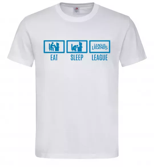 Мужская футболка Eat sleep league Белый фото