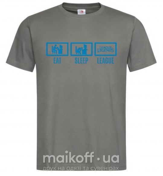 Мужская футболка Eat sleep league Графит фото