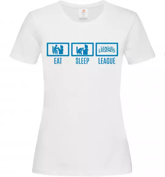 Жіноча футболка Eat sleep league Білий фото