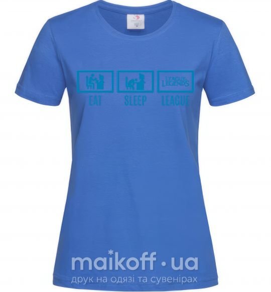 Жіноча футболка Eat sleep league Яскраво-синій фото