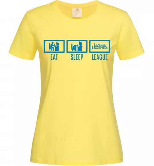 Жіноча футболка Eat sleep league Лимонний фото