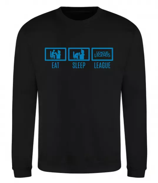 Світшот Eat sleep league Чорний фото